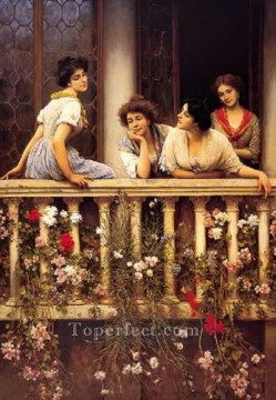  Eugene Oil Painting - Balcony lady Eugene de Blaas